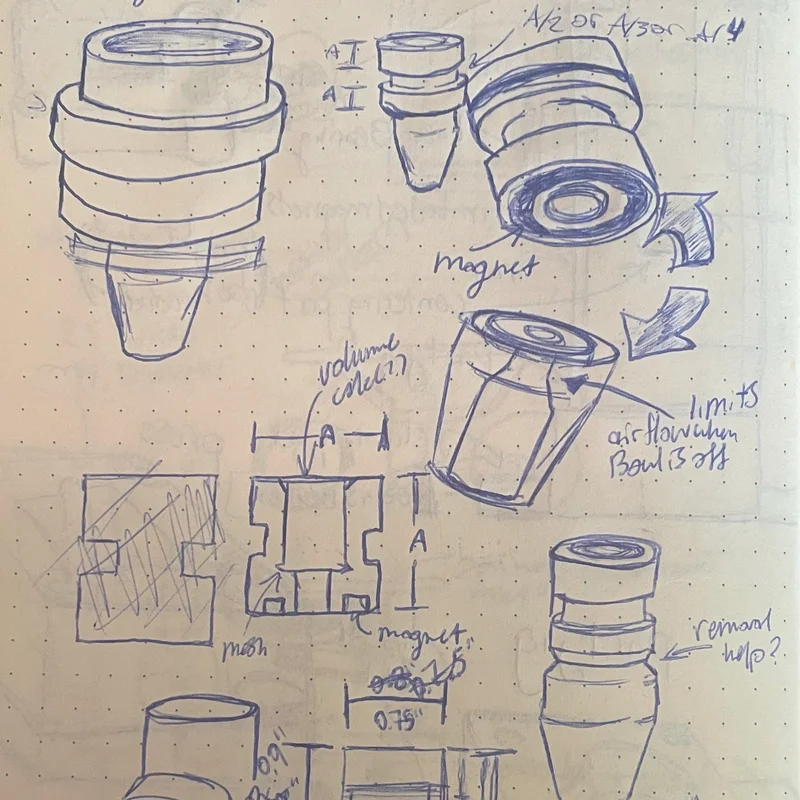 Early ideation sketches for Packa pipe system